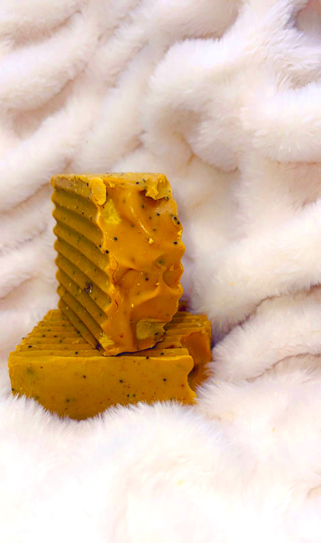 Tumeric poppy seed soap bar